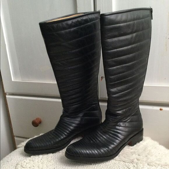 Turpin  7.5 leather boots black, vintage, steam punk, vampire, Goth - Picture 11 of 13